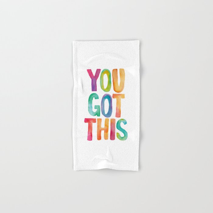 You Got This Rainbow Watercolor Bath Towel Gallery Image 1