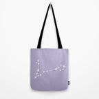 Pisces Zodiac Star Constellation Line Art Pastel Lavender Tote Bag Gallery Image 2