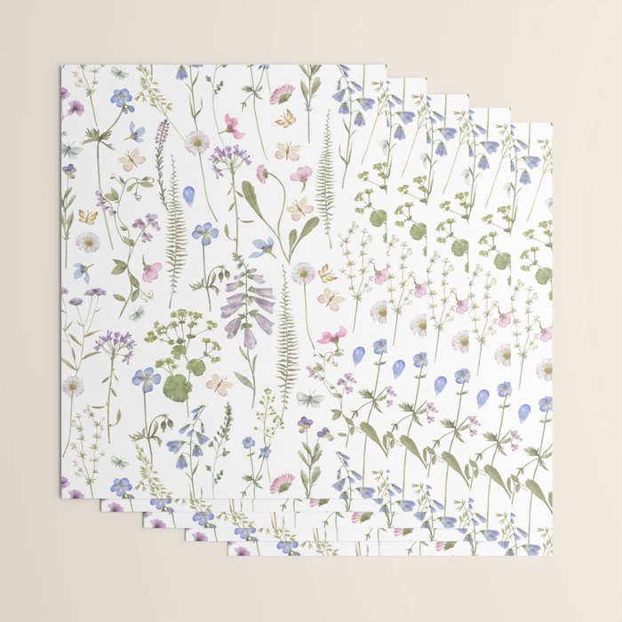 Hygge Summer Wildflowers Meadow Wrapping Paper Gallery Image 3