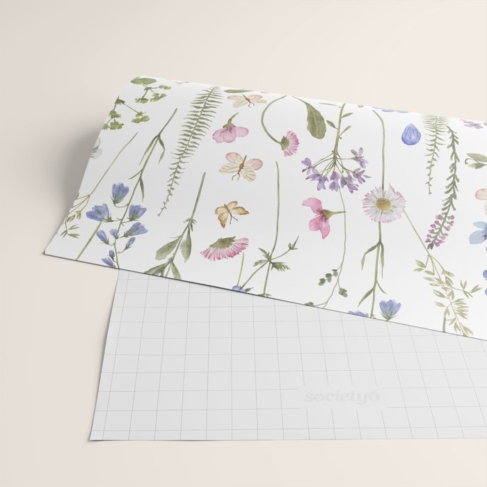 Hygge Summer Wildflowers Meadow Wrapping Paper Gallery Image 2