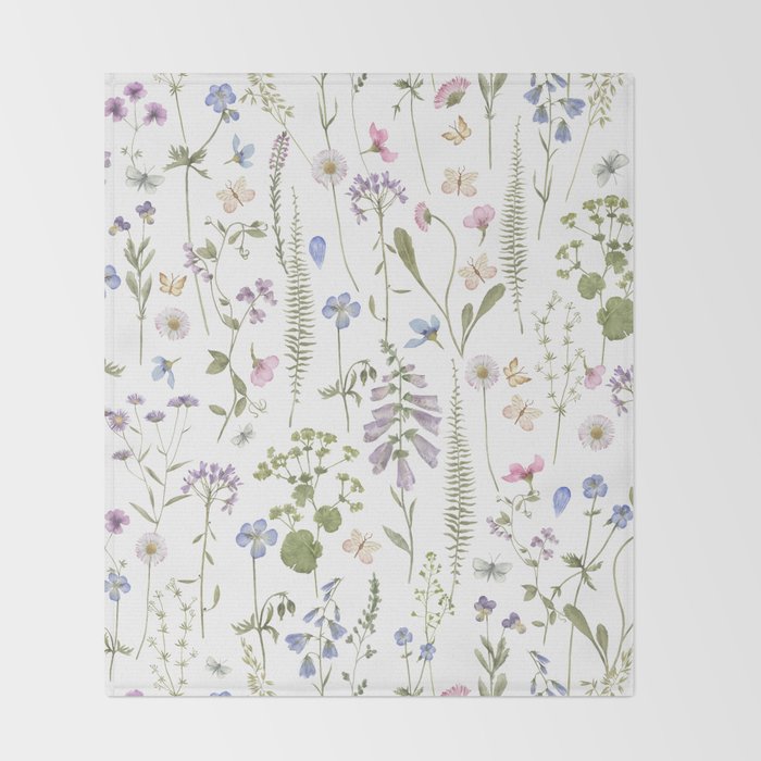 Hygge Summer Wildflowers Meadow Throw Blanket Gallery Image 2