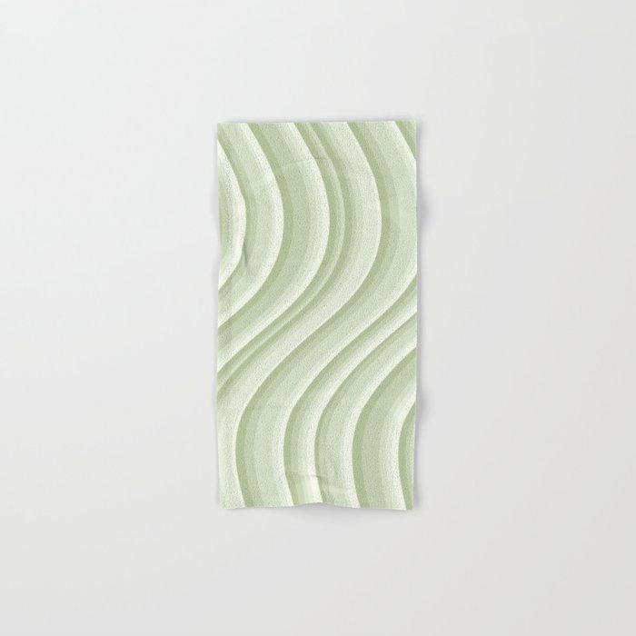 Wavy Stripes XXI - Pastel Natural Green Bath Towel Gallery Image 1