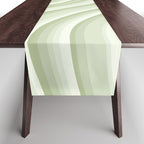 Wavy Stripes XXI - Pastel Natural Green Table Runner Gallery Image 1