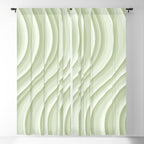 Wavy Stripes XXI - Pastel Natural Green Window Curtain Gallery Image 5