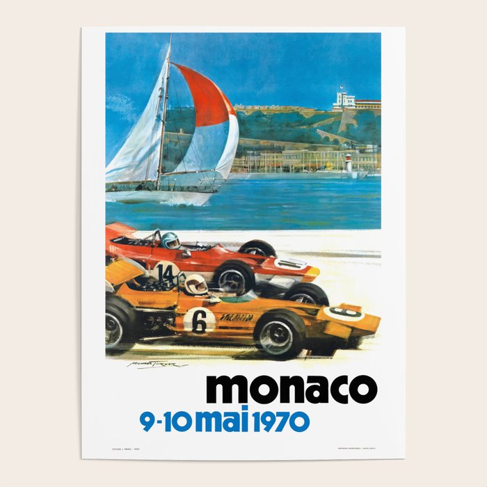1970 MONACO Grand Prix Racing Poster Poster Gallery Image 1