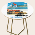 1970 MONACO Grand Prix Racing Poster Side Table Gallery Image 2