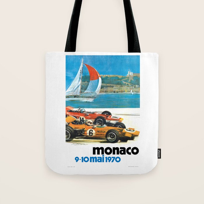 1970 MONACO Grand Prix Racing Poster Tote Bag Gallery Image 1