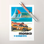 1970 MONACO Grand Prix Racing Poster Wrapping Paper Gallery Image 1