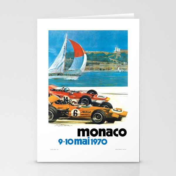 1970 MONACO Grand Prix Racing Poster Stationery Card Gallery Image 2