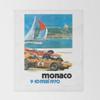 1970 MONACO Grand Prix Racing Poster Throw Blanket Gallery Image 2