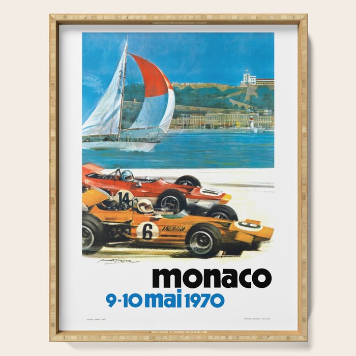 1970 MONACO Grand Prix Racing Poster Serving Tray Gallery Image 1