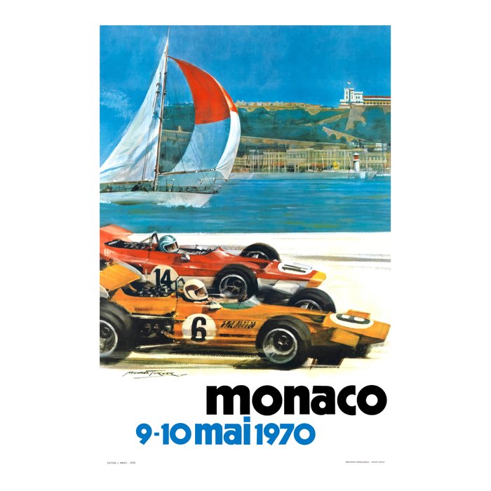 1970 MONACO Grand Prix Racing Poster Coffee Mug Gallery Image 2