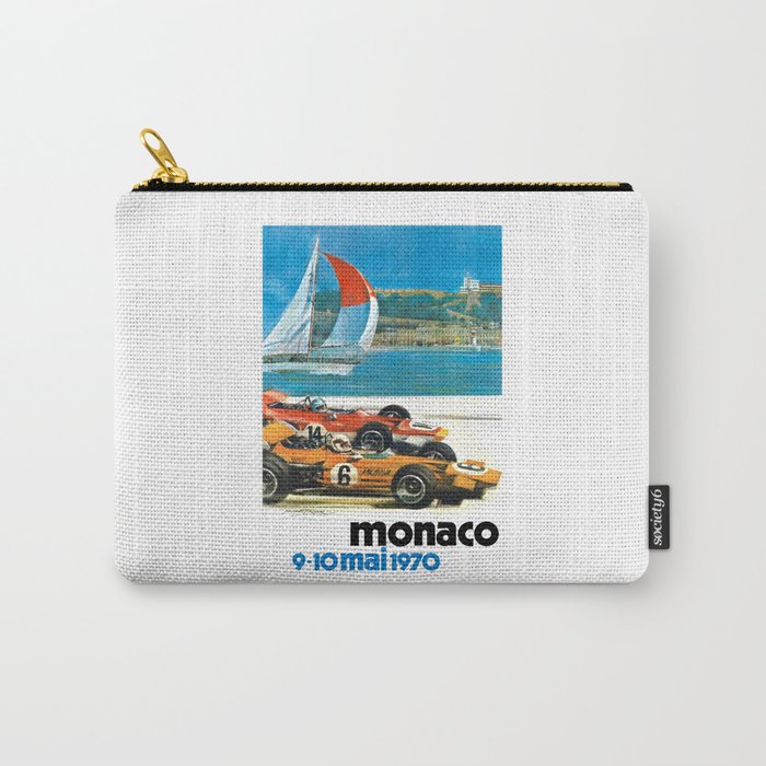 1970 MONACO Grand Prix Racing Poster Carry All Pouch Gallery Image 1
