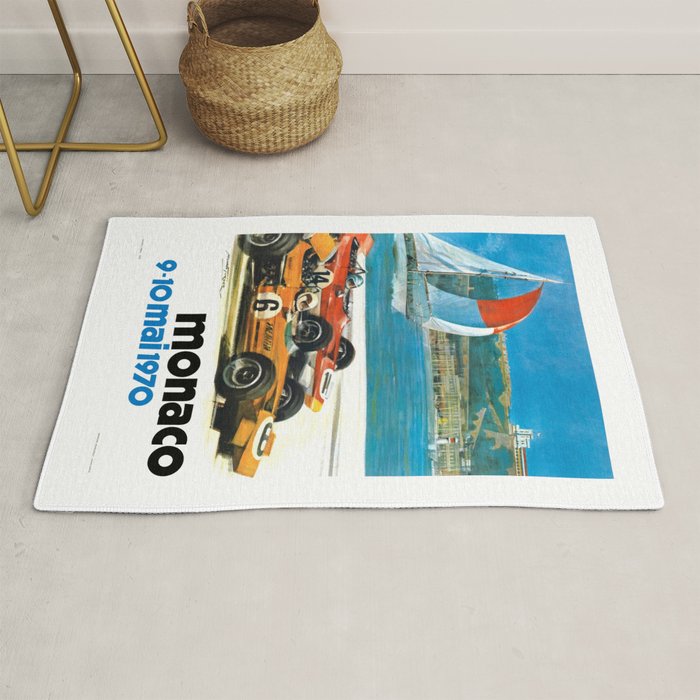 1970 MONACO Grand Prix Racing Poster Rug Gallery Image 1