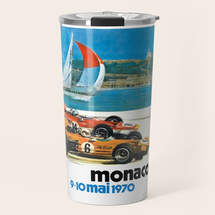 1970 MONACO Grand Prix Racing Poster Travel Mug Gallery Image 1