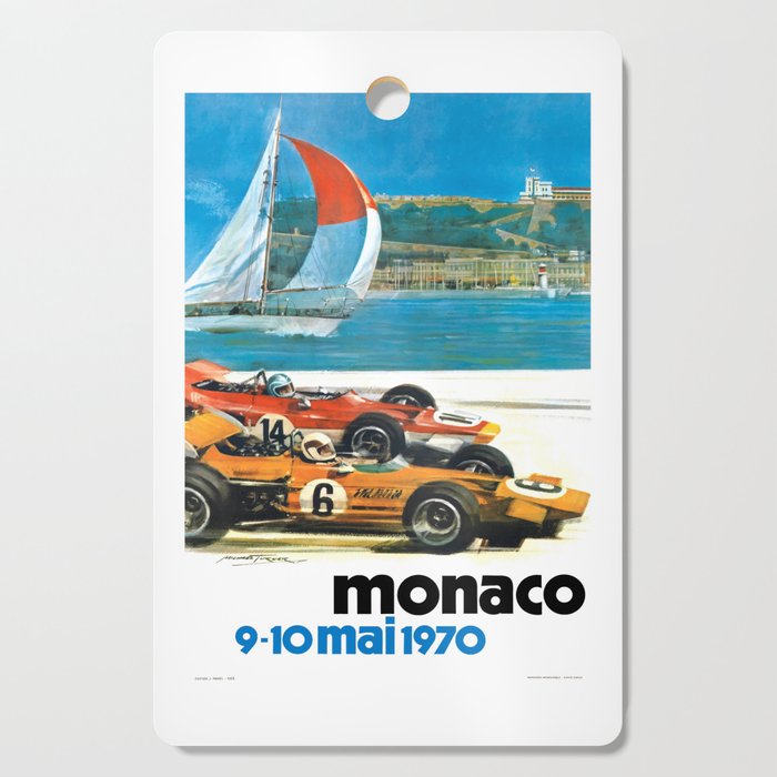 1970 MONACO Grand Prix Racing Poster Cutting Board Gallery Image 1