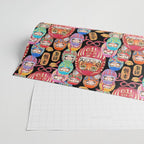 Japanese Tiger Daruma with small Darumas Wrapping Paper Gallery Image 2