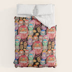 Japanese Tiger Daruma with small Darumas Duvet Cover Gallery Image 6