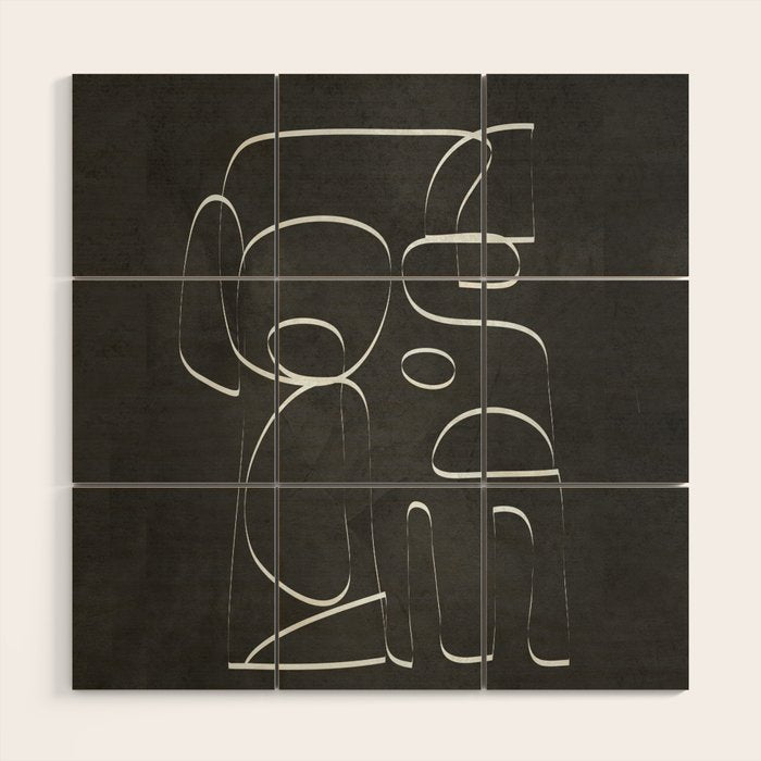 Minimal Abstract Line II Wood Wall Art Gallery Image 1