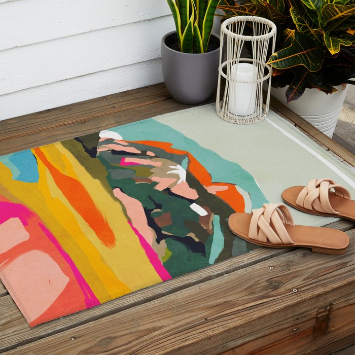 wanderlust abstract Outdoor Rug Gallery Image 2