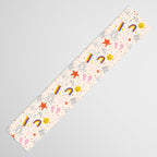 Happy Smiley Face & Retro Rainbows in Dusty Pink Table Runner Gallery Image 3