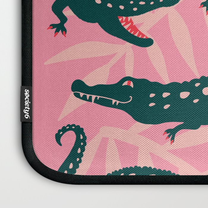 Alligator Collection - Pink & Teal Laptop Sleeve Gallery Image 3