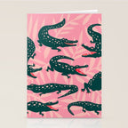 Alligator Collection - Pink & Teal Stationery Card Gallery Image 2