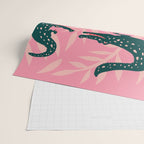 Alligator Collection - Pink & Teal Wrapping Paper Gallery Image 2