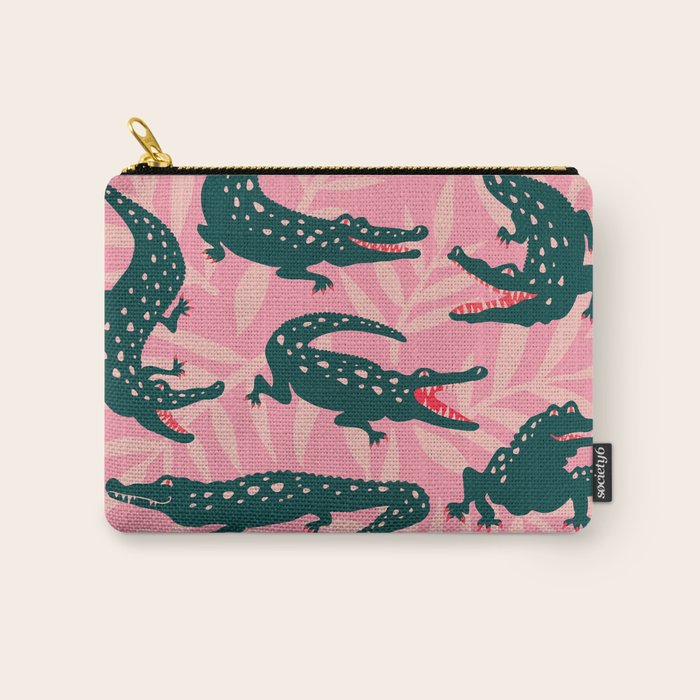 Alligator Collection - Pink & Teal Carry All Pouch Gallery Image 1