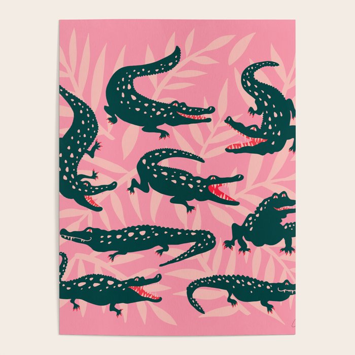 Alligator Collection - Pink & Teal Poster Gallery Image 4