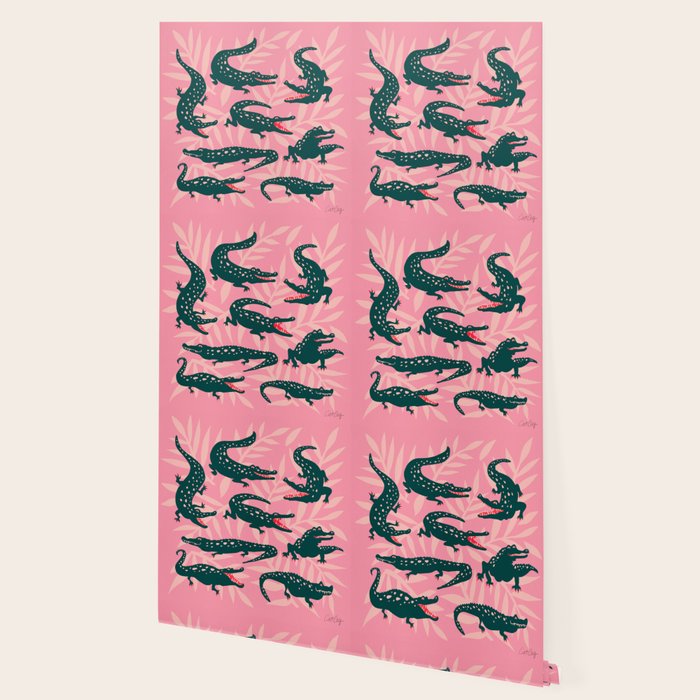 Alligator Collection - Pink & Teal Wallpaper Gallery Image 2