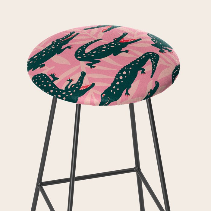 Alligator Collection - Pink & Teal Stool Gallery Image 2