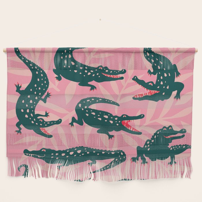 Alligator Collection - Pink & Teal Wall Hanging Gallery Image 1