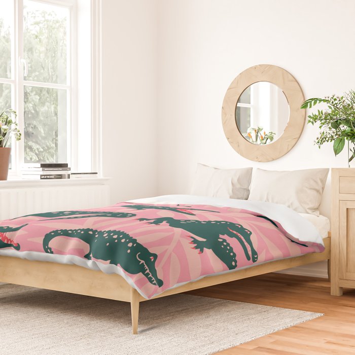 Alligator Collection - Pink & Teal Duvet Cover Gallery Image 2
