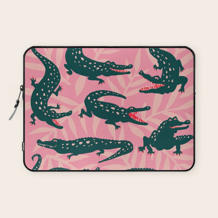 Alligator Collection - Pink & Teal Laptop Sleeve Gallery Image 1