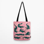 Alligator Collection - Pink & Teal Tote Bag Gallery Image 2