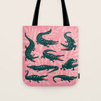 Alligator Collection - Pink & Teal Tote Bag Gallery Image 1