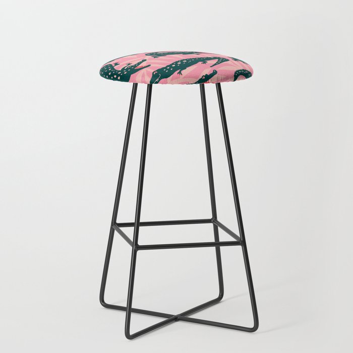 Alligator Collection - Pink & Teal Stool Gallery Image 1