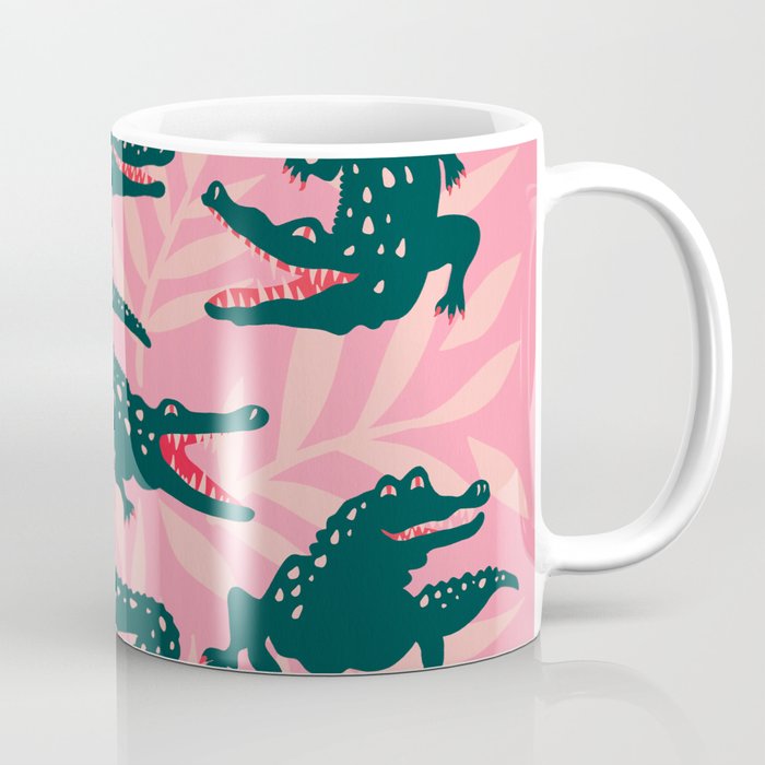 Alligator Collection - Pink & Teal Coffee Mug Gallery Image 1