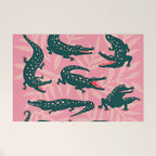 Alligator Collection - Pink & Teal Welcome Mat Gallery Image 1