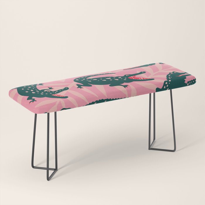 Alligator Collection - Pink & Teal Bench Gallery Image 1