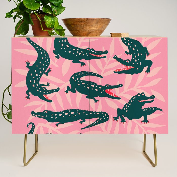 Alligator Collection - Pink & Teal Credenza Gallery Image 1