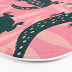 Alligator Collection - Pink & Teal Bath Mat Gallery Image 3
