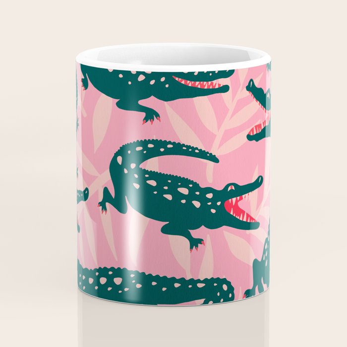 Alligator Collection - Pink & Teal Coffee Mug Gallery Image 4