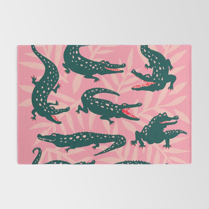 Alligator Collection - Pink & Teal Rug Gallery Image 2