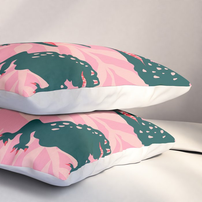 Alligator Collection - Pink & Teal Pillow Sham Gallery Image 3
