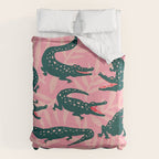 Alligator Collection - Pink & Teal Duvet Cover Gallery Image 6