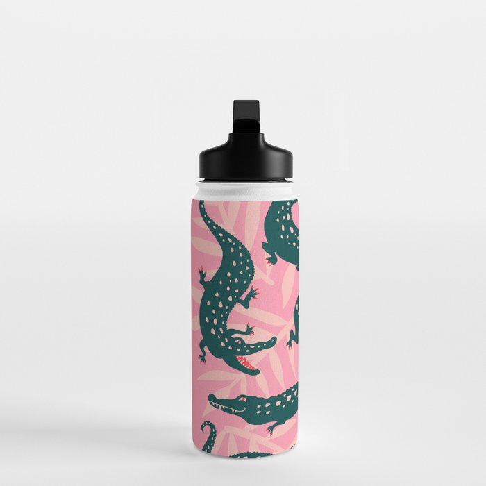 Alligator Collection - Pink & Teal Water Bottle Gallery Image 3