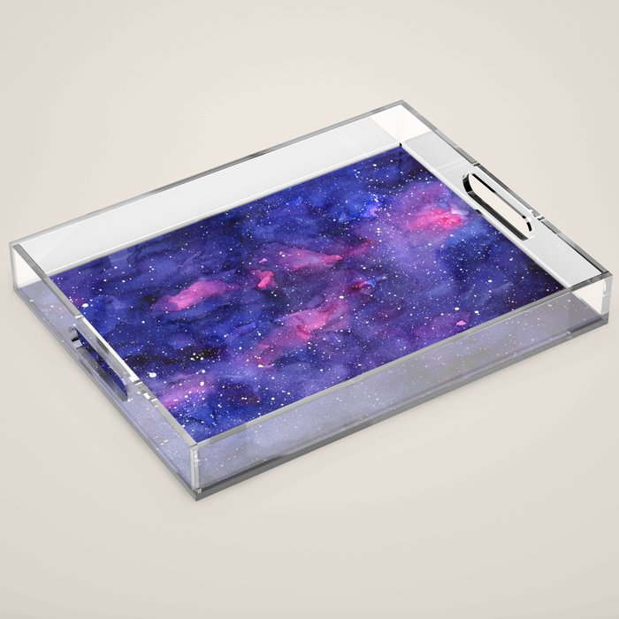 Galaxy Pattern Watercolor Acrylic Tray Gallery Image 1