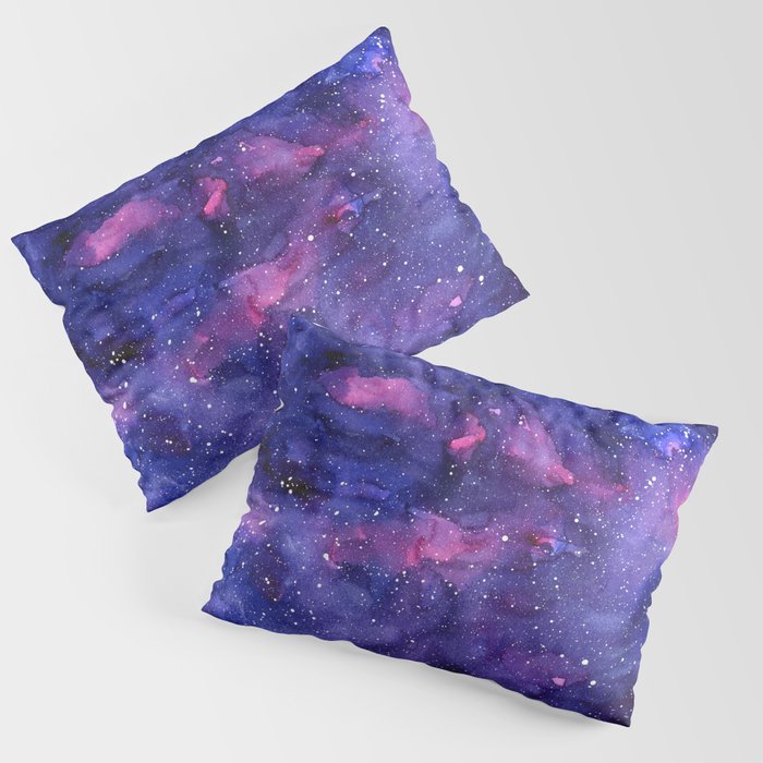Galaxy Pattern Watercolor Pillow Sham Gallery Image 1